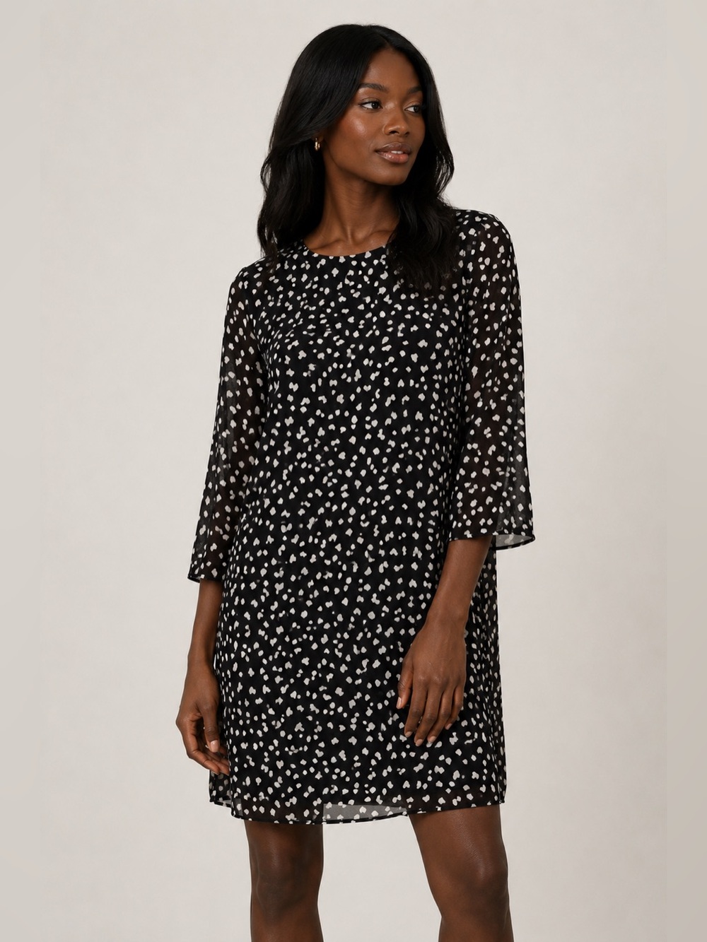 Pietro Brunelli Milano Heart Print Shift Dress Size Small Made in Europe
